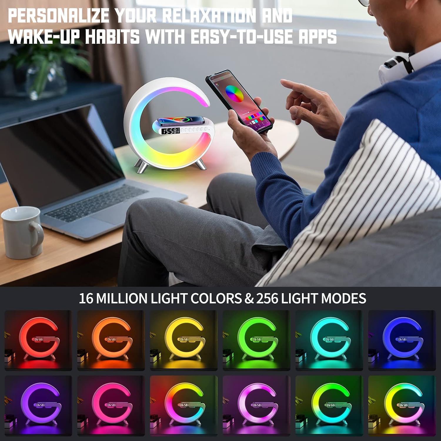 Smart G-Shaped Alarm Clock LED Lamp - Image 3